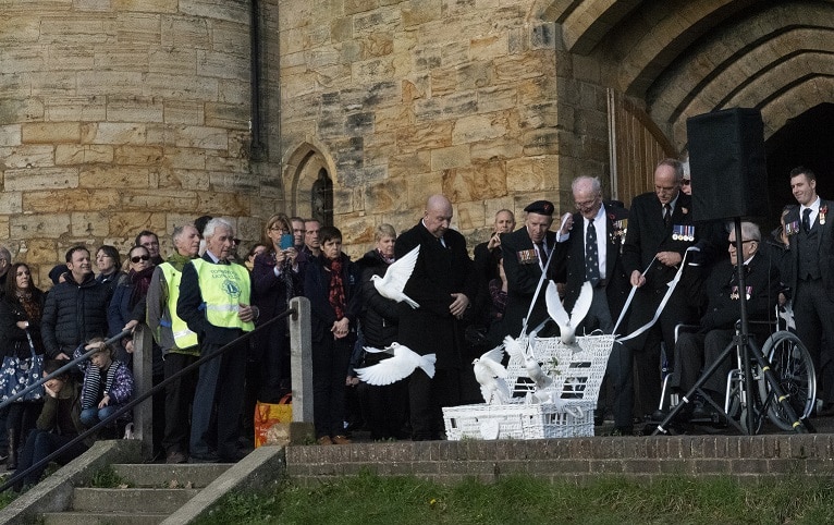 White doves celebrate peace at Tonbridge's Remembrance